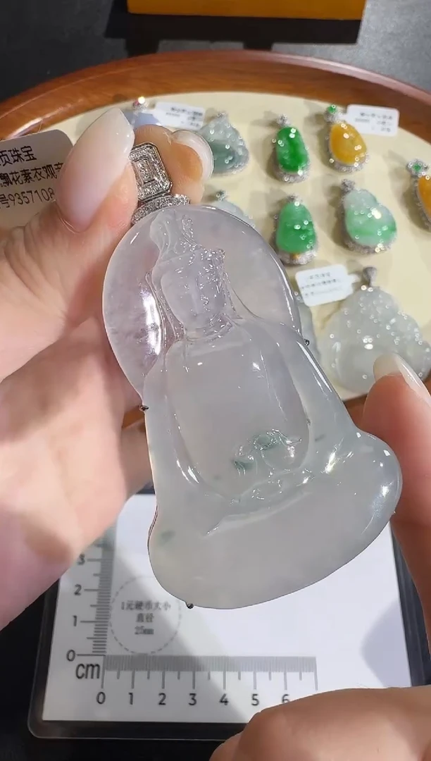 吊坠(不含链)18K金镶嵌翡翠【源头工厂】钻石镶嵌