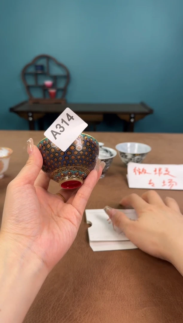 a314珐琅彩微瑕敦煌杯杯！！！