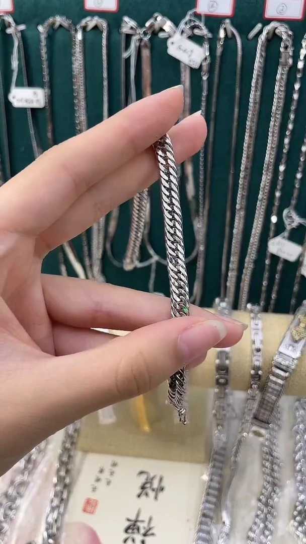 吊坠925银无男士喜平手链