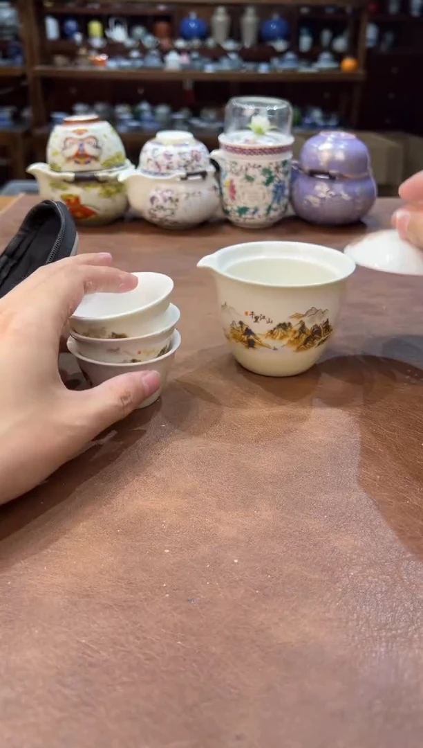 真的很便宜超好看会开片的旅行茶具