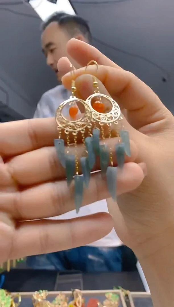 【闪购商品】翡翠耳饰合金191翡翠耳钩