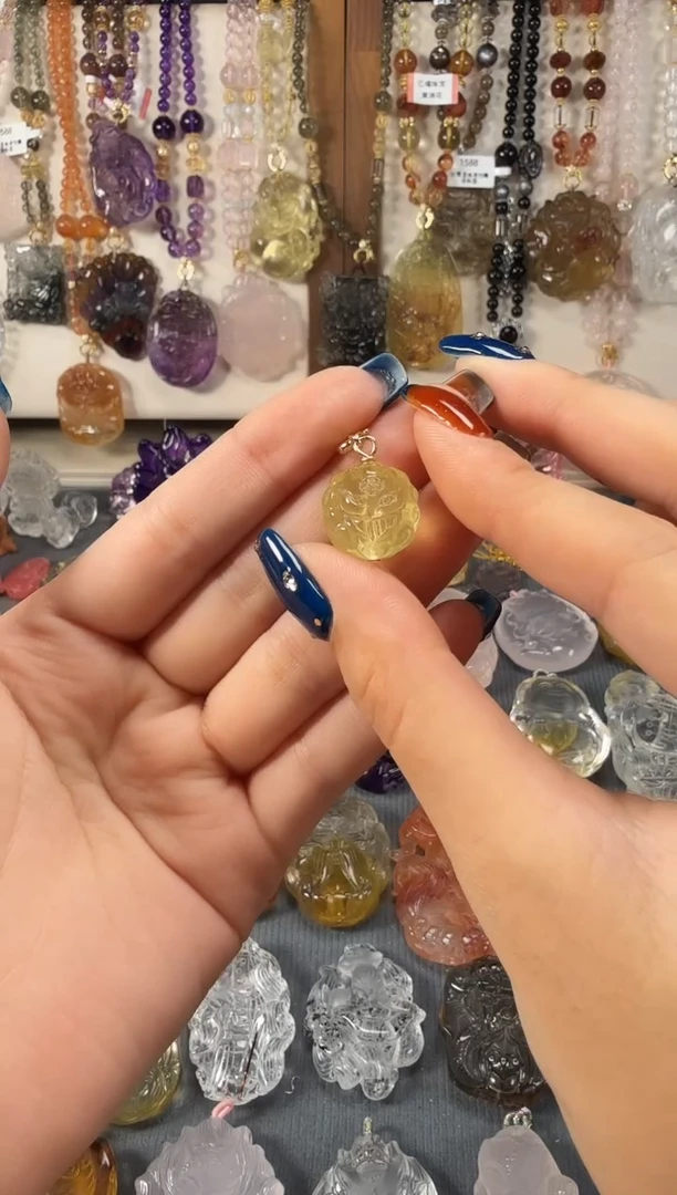 颈饰未镶嵌水晶DIY黄有求狐