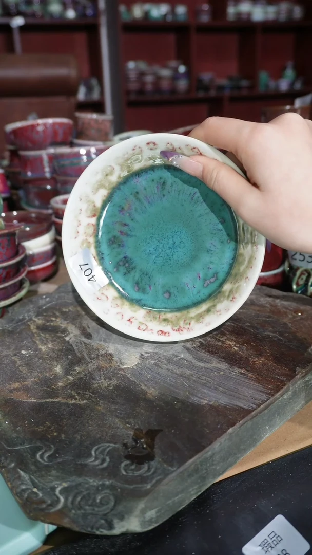 摆件陶精品窑变钧瓷茶器