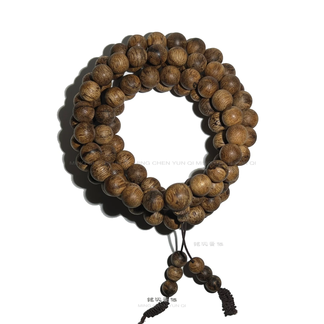 沉香【铭沉云栖】柬埔寨虎斑菩萨棋/0.9圆珠108多圈/天然野沉香手串