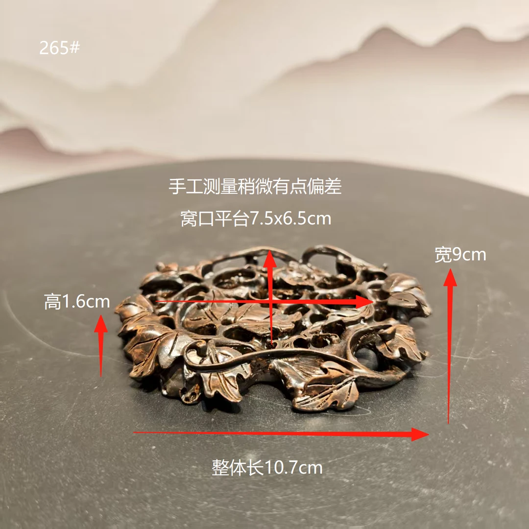 创意奇石树脂仿古底座花藤中式玄关摆件挂件