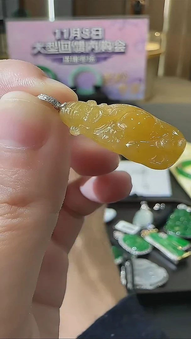颈饰18K金镶嵌翡翠Q