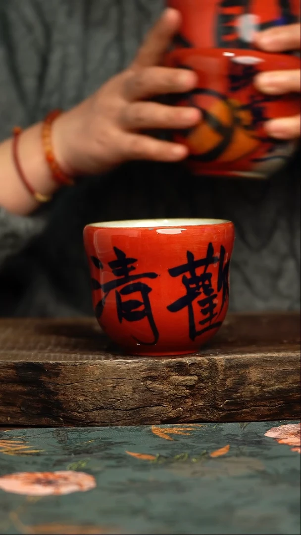 【闪购商品】杯杯釉下彩手工手绘同款陶器