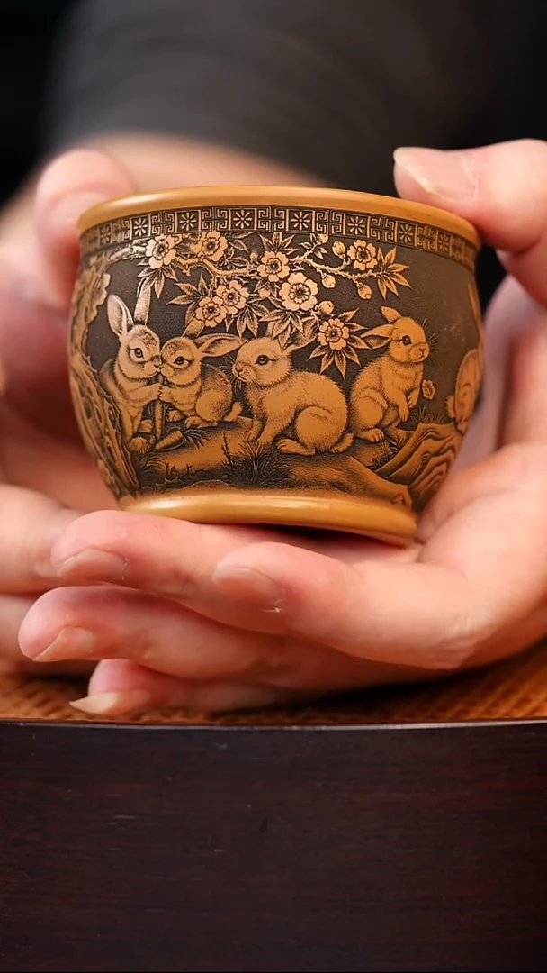 茶杯紫砂宜兴原矿全手工紫砂杯