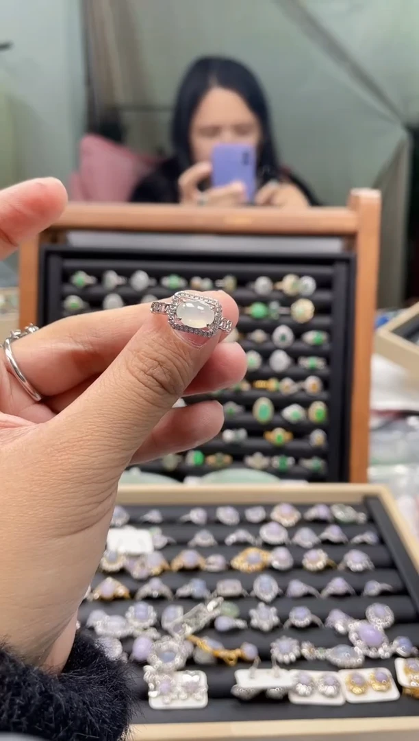 【闪购商品】翡翠戒指未镶嵌天然翡翠A货蛋面戒指