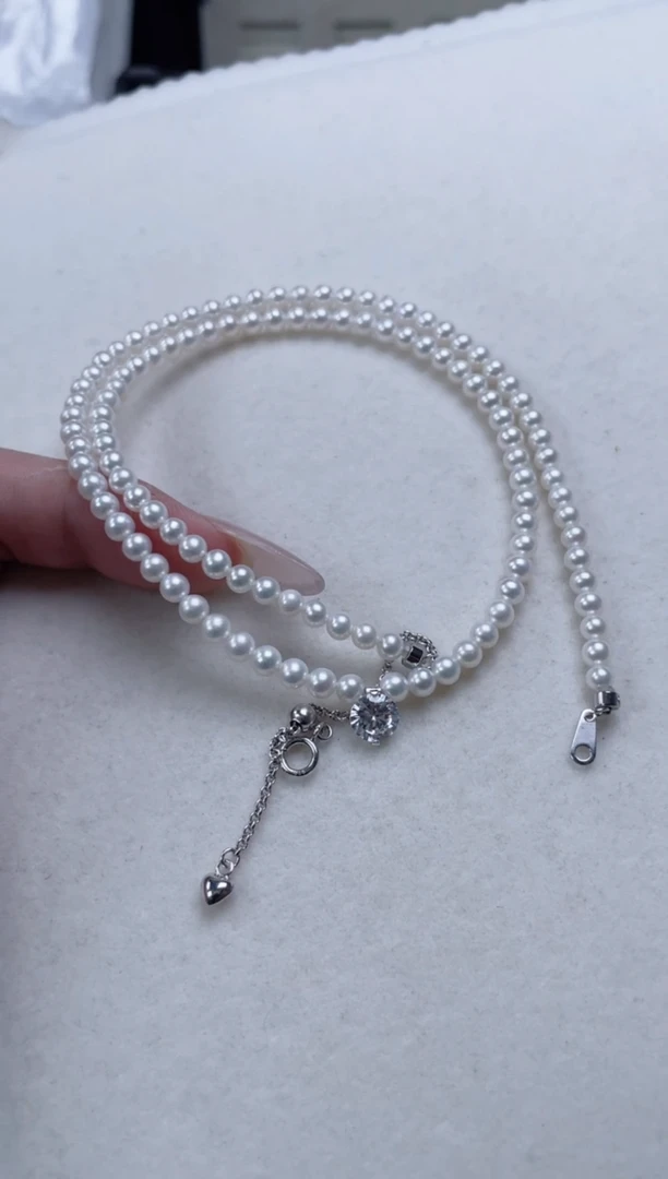 银S925镶嵌淡水珍珠项链Z784