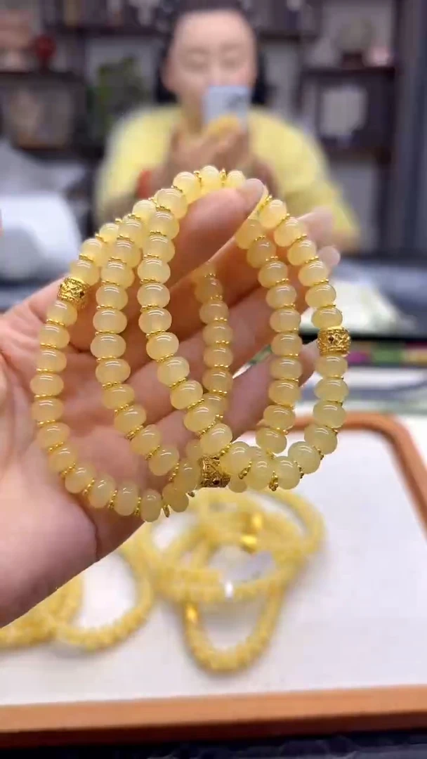 14K金镶嵌手链和田玉DIY款S1040