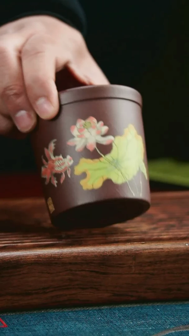 【闪购商品】紫砂茶杯紫泥堆绘紫砂主人杯