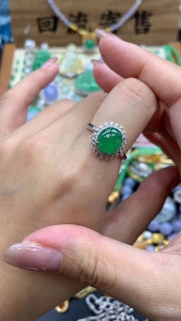 【闪购商品】翡翠戒指18K金镶嵌424-中国好珍宝