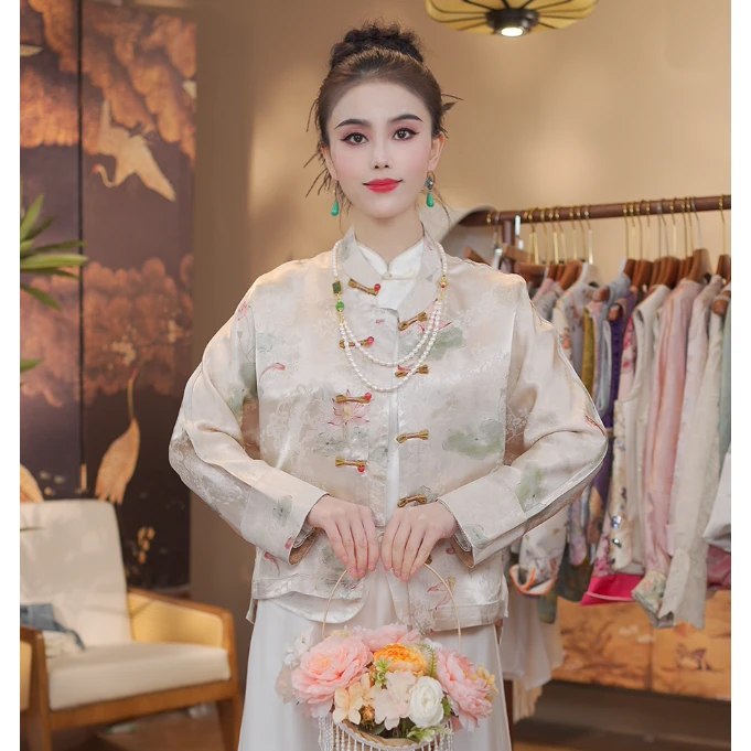 《青花雅韵-外套》新中式提花国风春夏防晒老料气质休闲外套