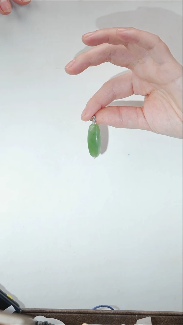 吊坠(不含链)银S925镶嵌和田玉J***X吊坠