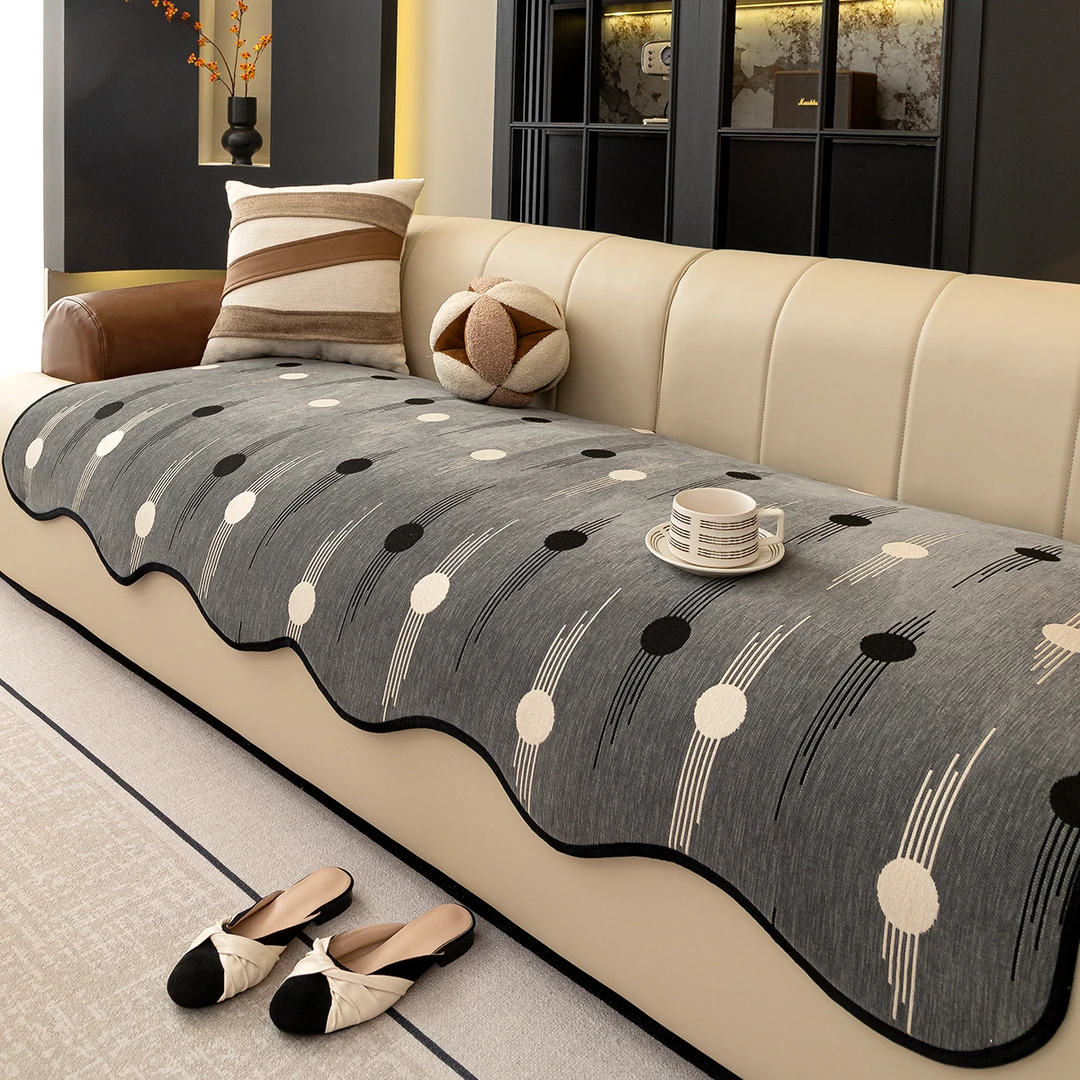 异形沙发垫雪尼尔四季通用三座一贵妃盖布可机洗固定防滑沙发盖巾