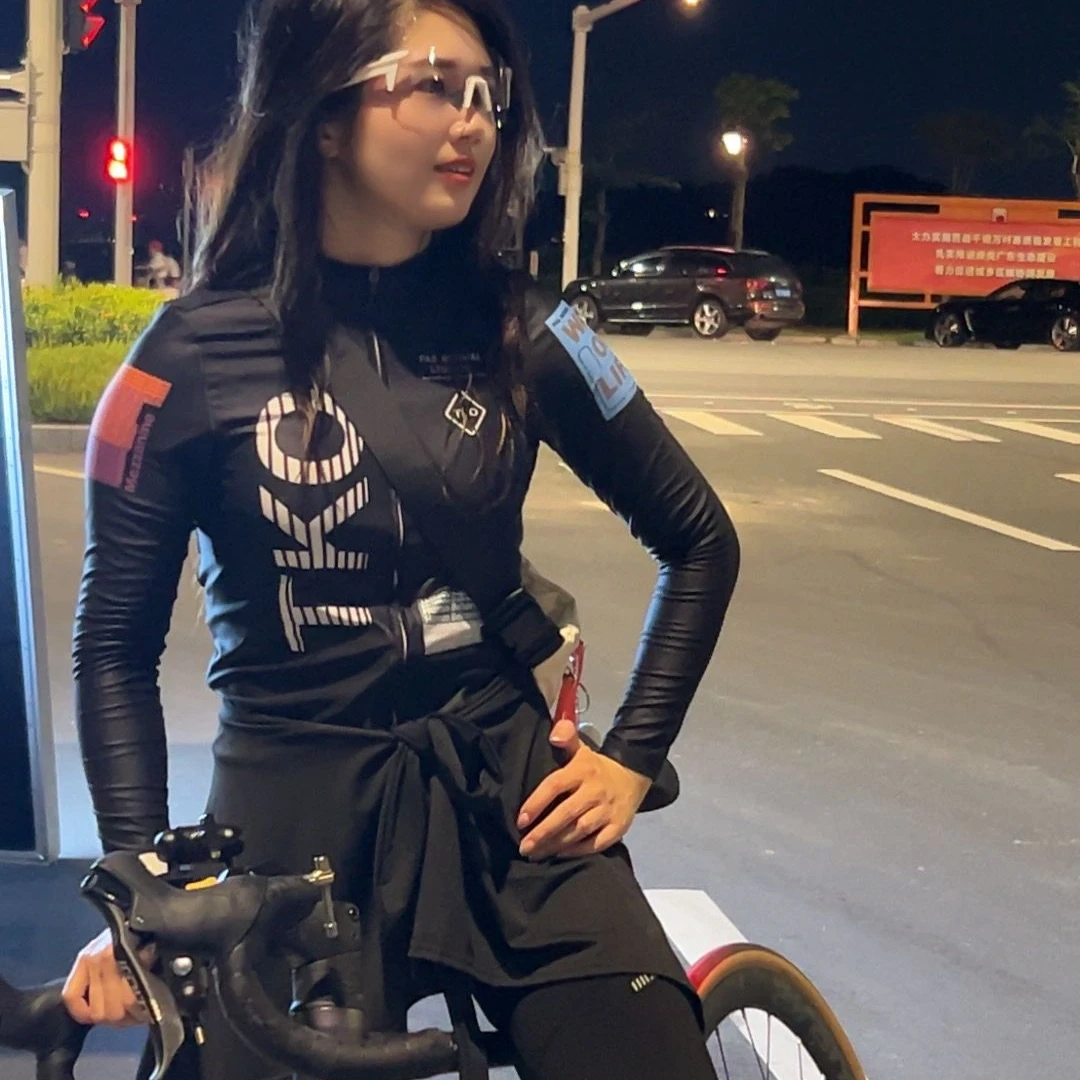 2025春夏秋新款高弹速干冰丝骑行服长袖显瘦排汗公路车骑行上衣