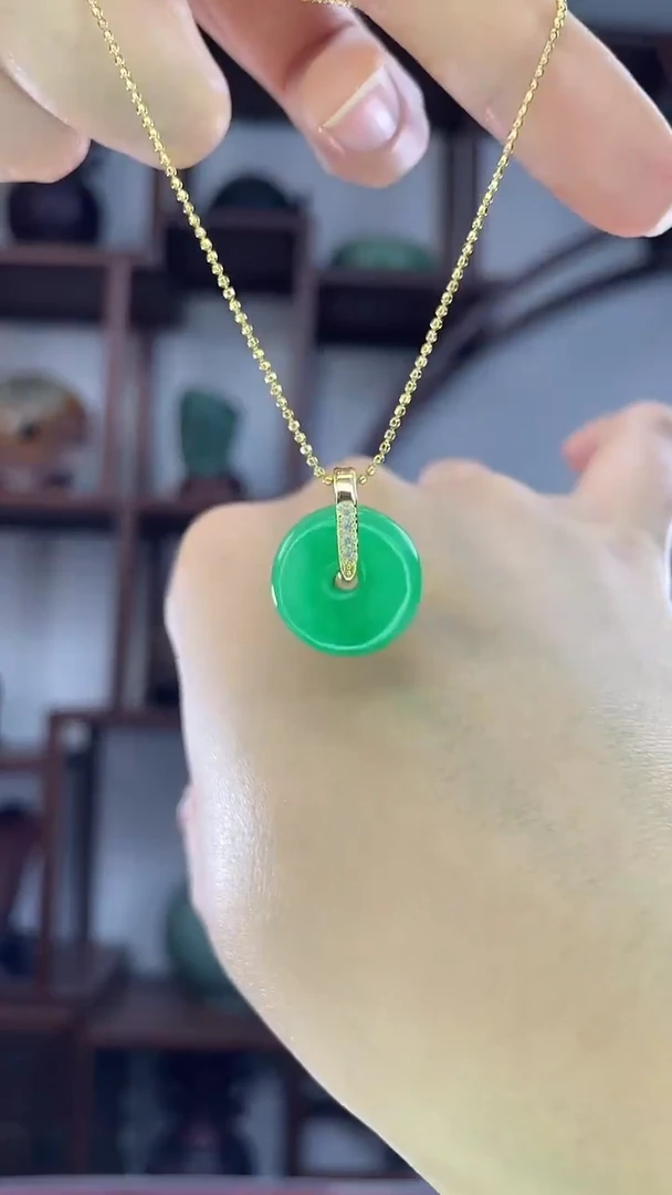 吊坠(赠链)未镶嵌翡翠D20翡翠平安扣