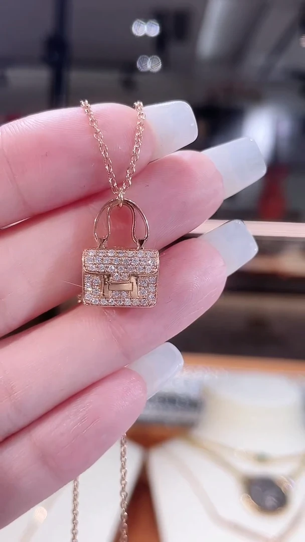 颈饰钻石18K金镶嵌项链