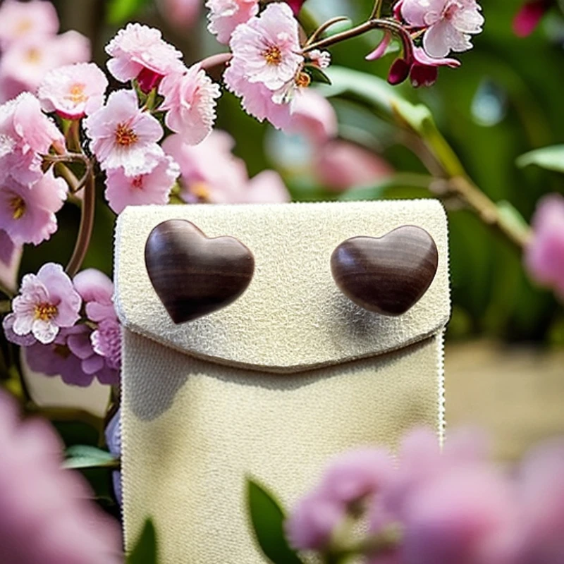 印度老山檀耳钉 檀香木耳钩 DIY耳线百搭款 天然木头无注油无染色