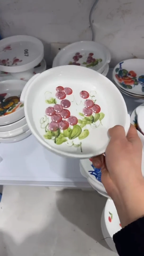 摆件陶瓷景德镇高温瓷（双耳年糕盘）