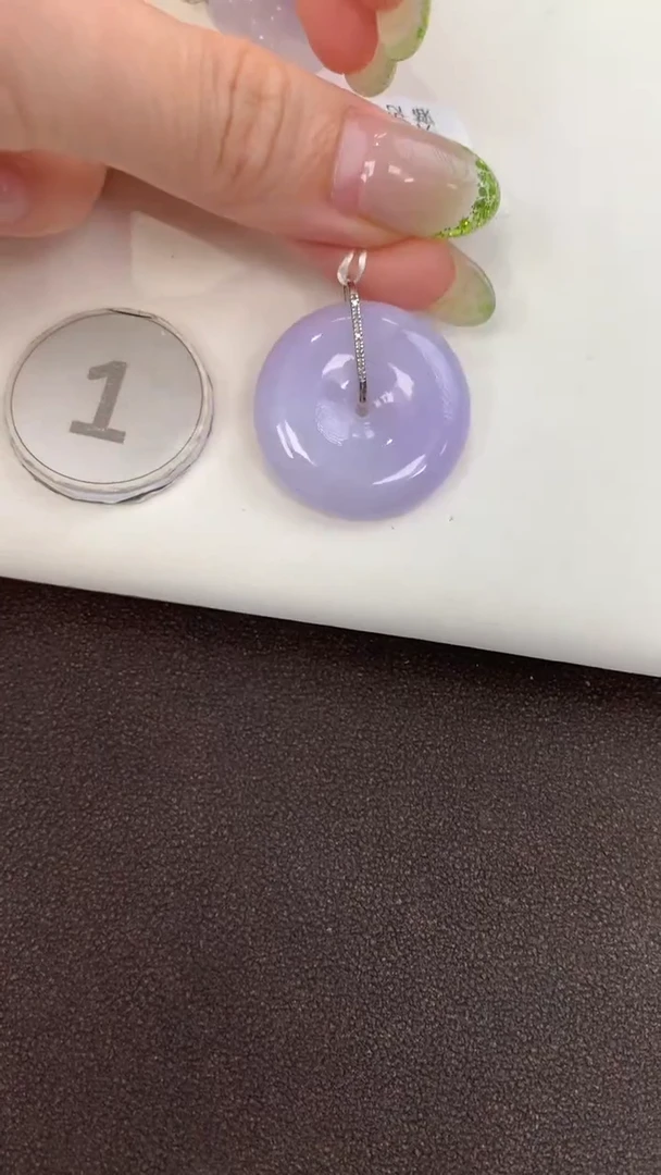 颈饰18K金镶嵌翡翠天然缅甸a货翡翠(多样性发其一