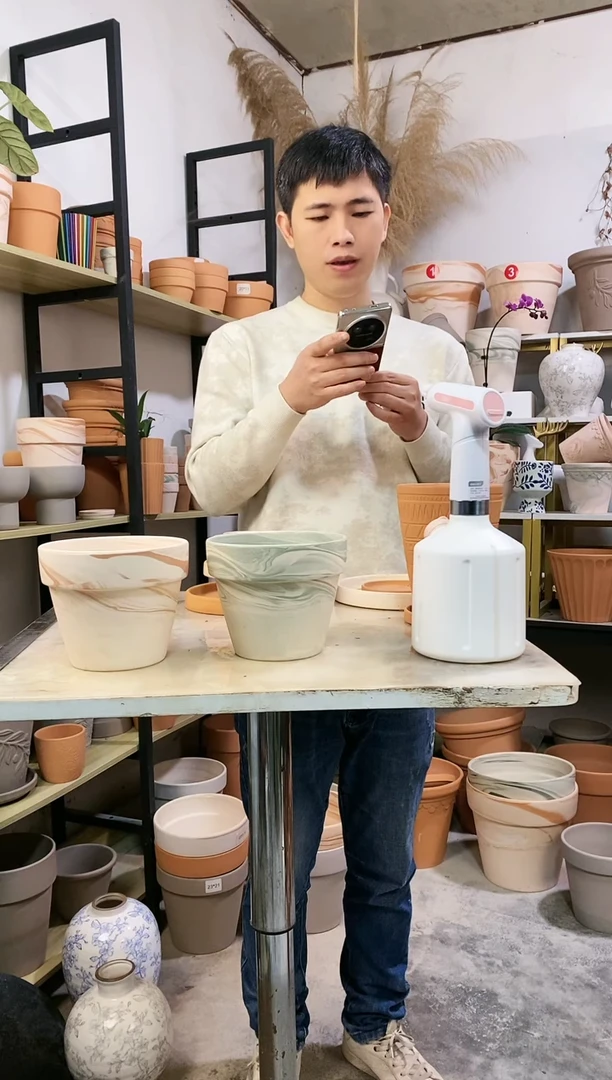 【闪购商品】红陶16*13陶盆双色组合 2盆无托