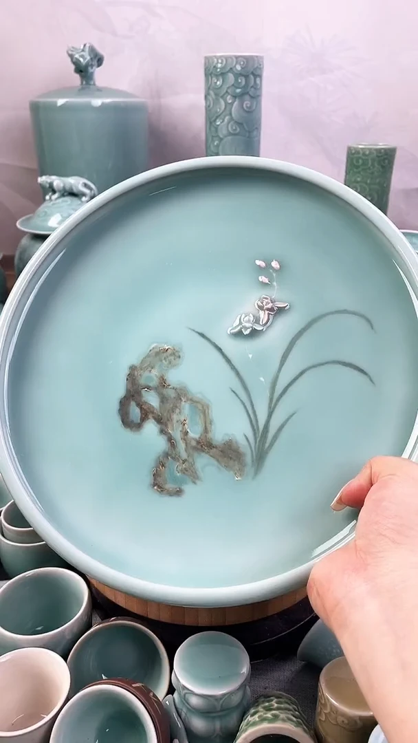 纯手工 特价福利 微瑕 慧仙青瓷