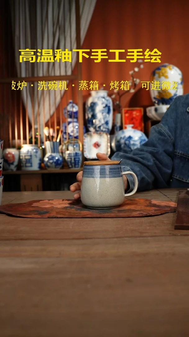 现代高温釉下彩手绘陶瓷餐具