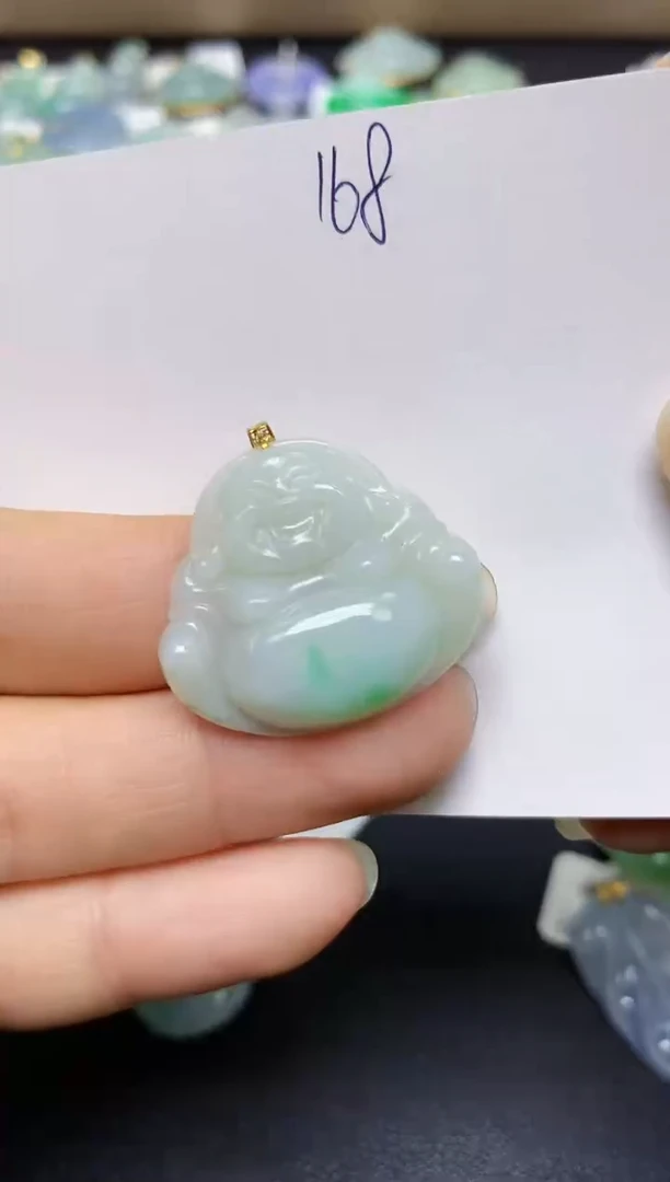 翡翠18K金镶嵌颈饰 天然翡翠A货