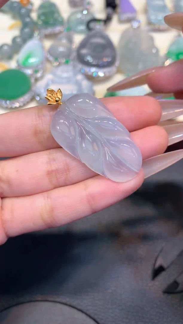 翡翠18K金镶嵌吊坠(不含链)吊坠