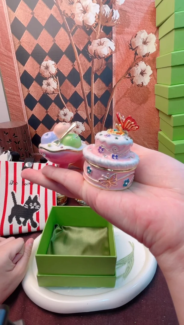 锌合金珐琅彩首饰盒摆件默认微瑕不退不换～