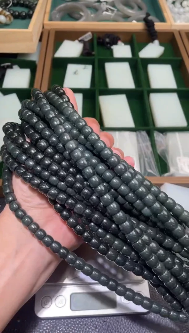 未镶嵌手链和田玉珠链卡7~8拍一发一