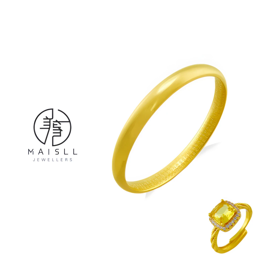 铜合金手镯 【精工版】镀K金莲花心经泥鳅背手镯仿真首饰女款手镯