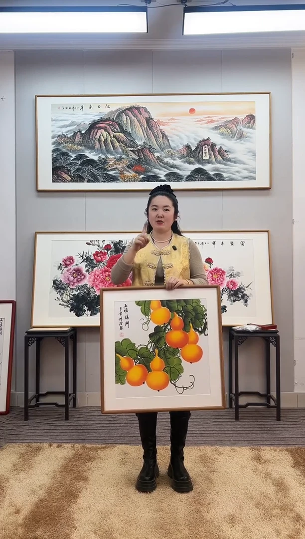 国画手绘葫芦62*62尺寸