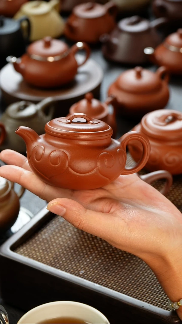 茶壶紫砂散**熊朱泥仿古如意微瑕