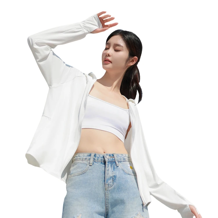 夏季情侣长袖连帽防晒衣原纱户外冰感舒适防晒衣