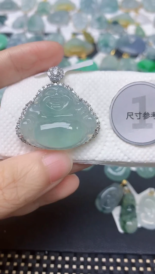 翡翠银S925镶嵌颈饰天然缅甸A货翡翠