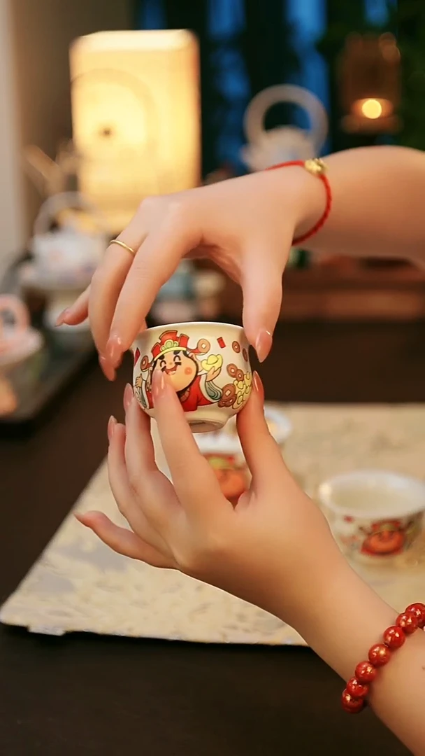 陶瓷茶具招财进宝炉式杯