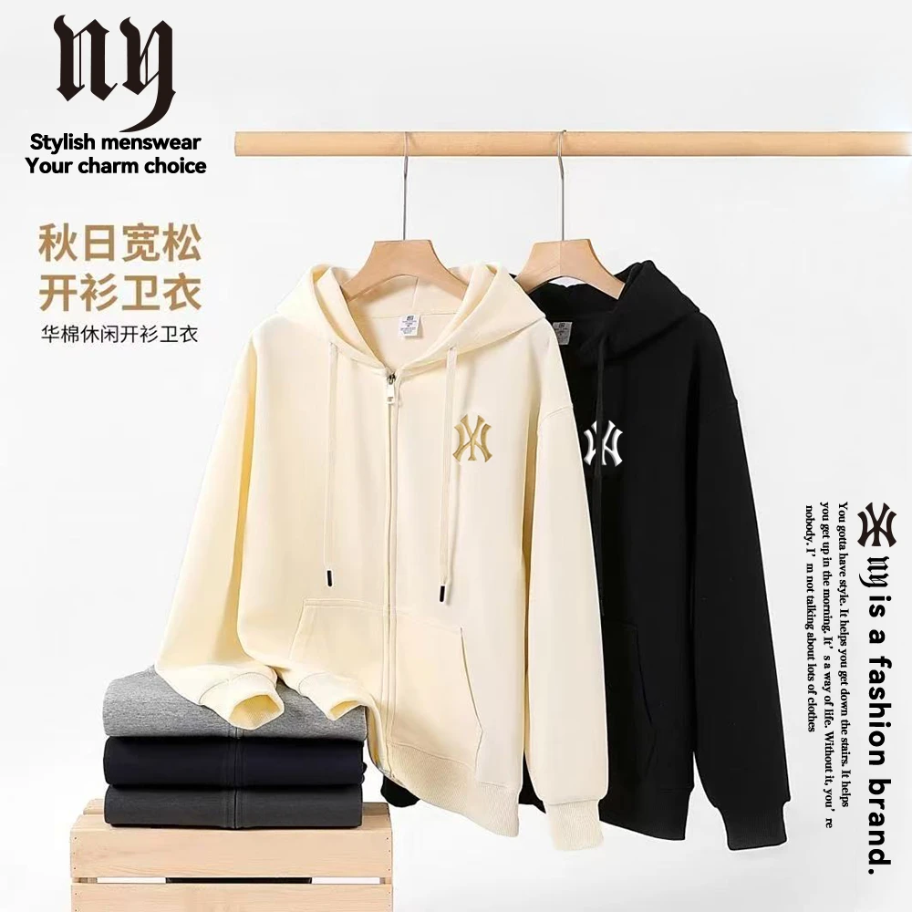 NY官方正品轻奢刺绣款秋季连帽开衫卫衣秋韩版潮流ins百搭wyNY05