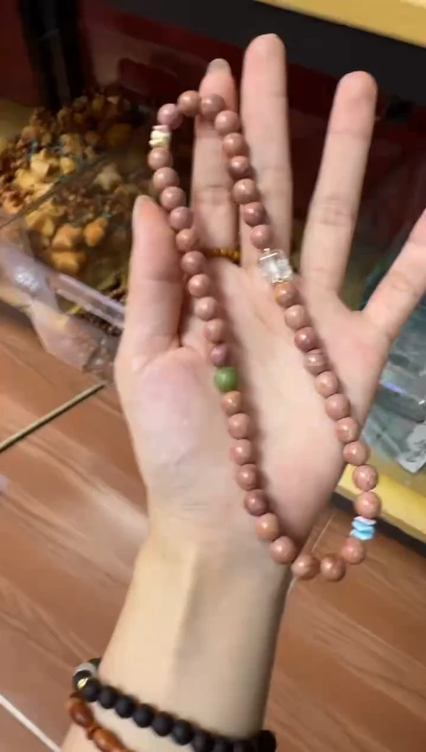 非洲檀香无事牌029血柏双圈8mm+白水DIY