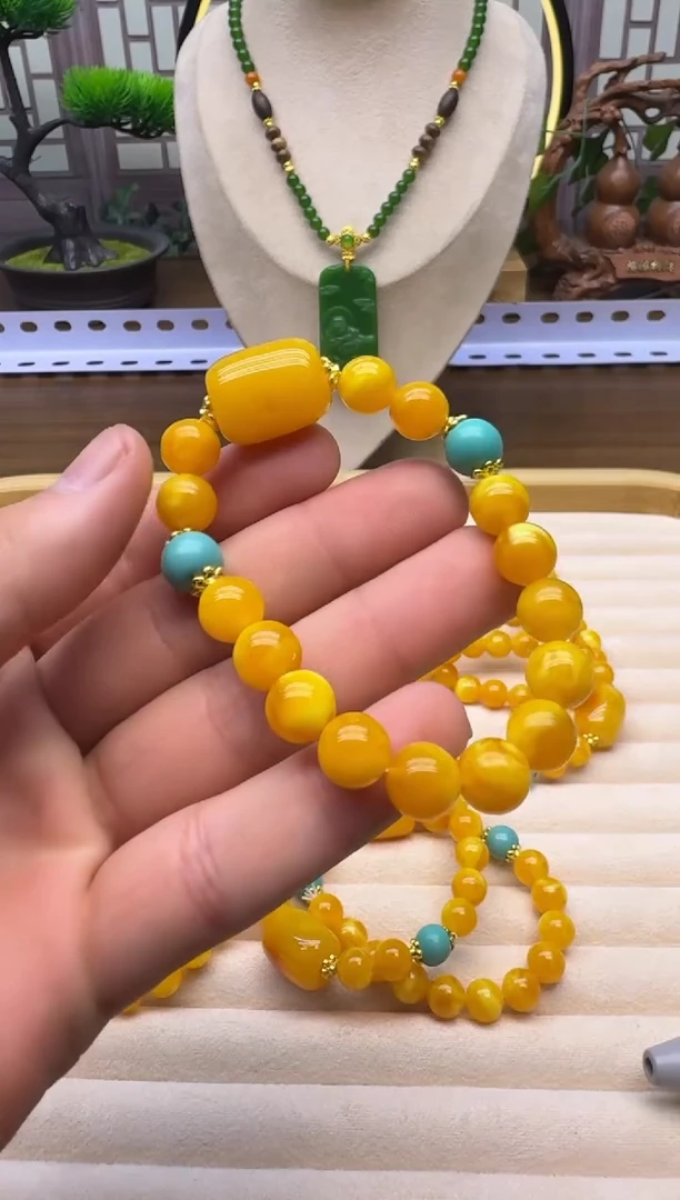 手链蜜蜡14K金镶嵌L86
