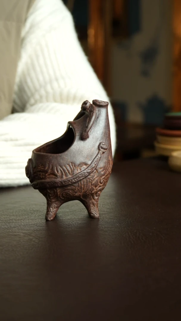 茶杯紫砂67号  吉牛公道 宜兴紫砂原矿作品