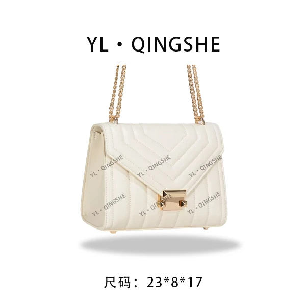 【依琳定制】女士潮流时尚经典气质手拎单肩包GQ-7735-米白