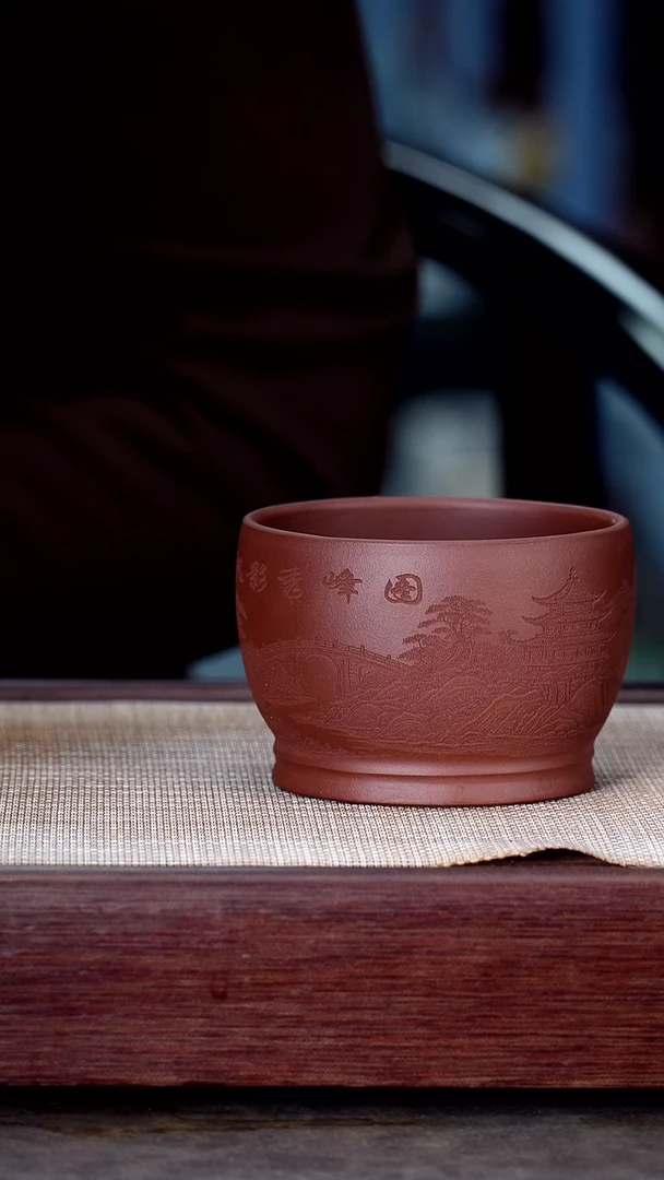 茶杯紫砂山水主人杯