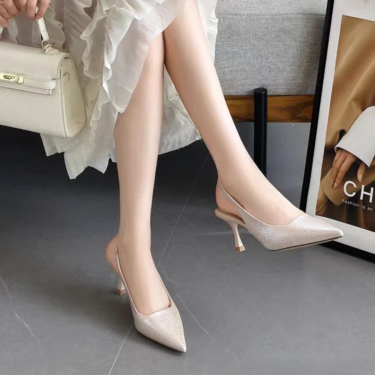 771-96 新款法式气质百搭细跟包头凉鞋