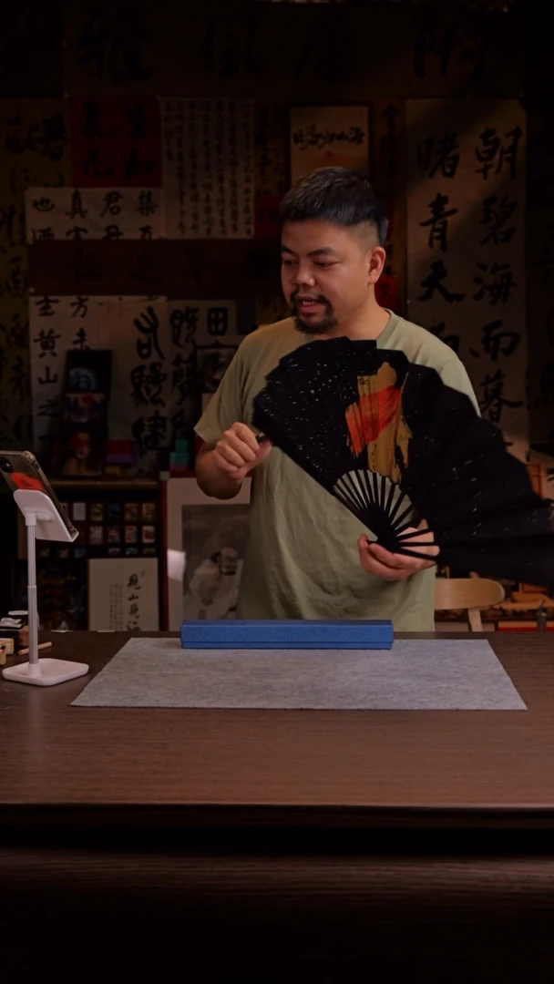 国画两****活536-10寸 手写 扇子-00