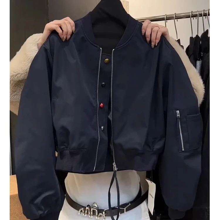 黑色短款棒球服外套女春季2025新款高级感独特超好看休闲夹克上衣