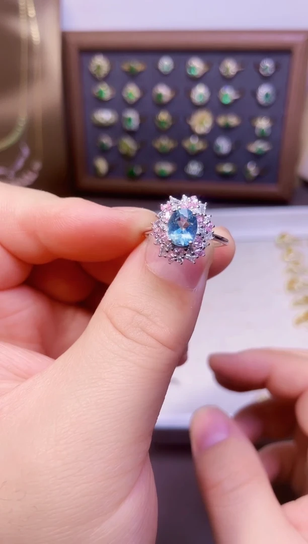 【闪购商品】海蓝宝石手链银S925镶嵌一枚