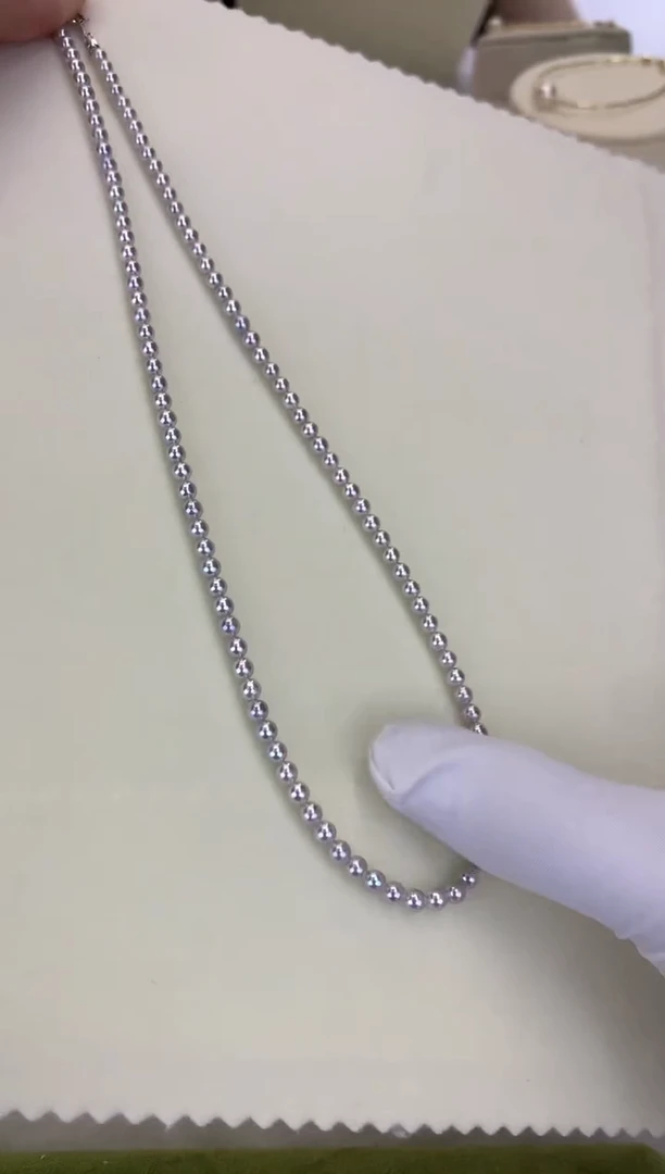 银S925镶嵌DA海水珍珠 GD182 3.5-4 真多麻baby链